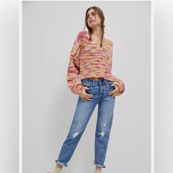 Anthropologie Flat Line Striped Savannah V-Neck Sweater size XS - Picture 3 of 11